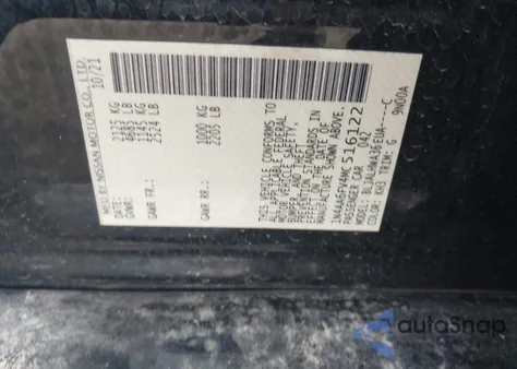 2021 Nissan Maxima Platinum Xtronic Cvt z USA, uszkodzony, nr VIN 1N4AA6FV4MC516122